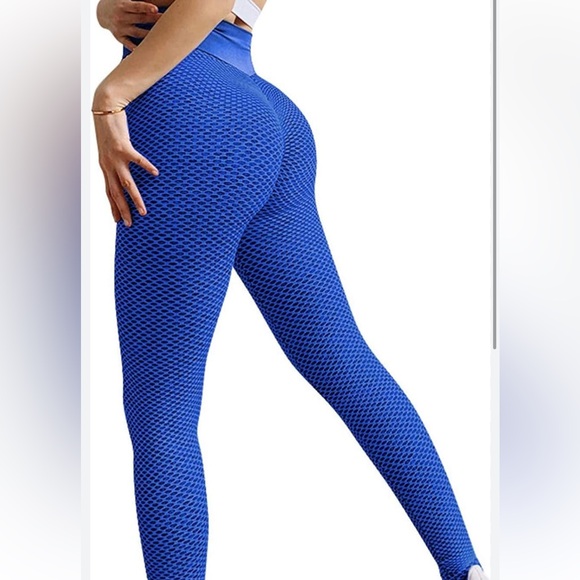 CLS Sportswear Cross Waist NC Geo Textured Palace Blue Leggings NWT - Picture 4 of 13